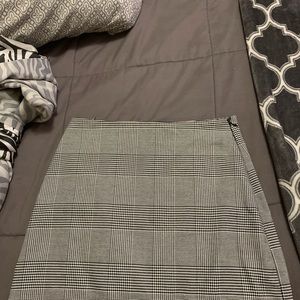Plaid mini A-line skirt